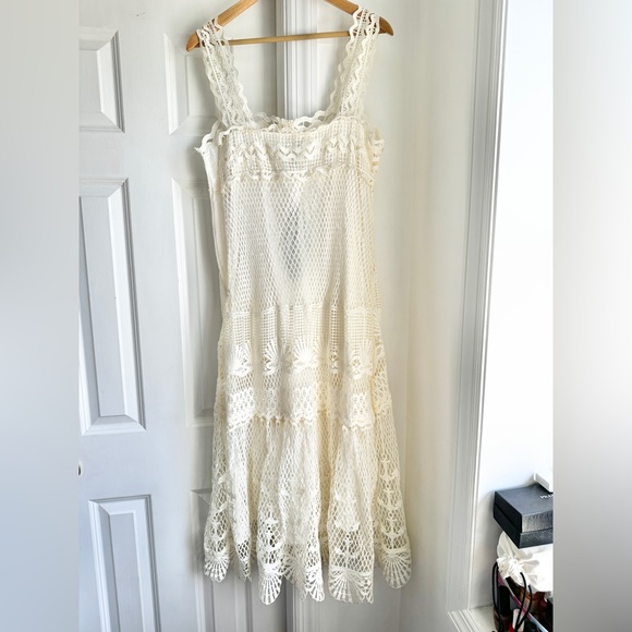 NWT FARM Rio Off White Nautical Guipere Crochet Midi Dress, Sz M - Picture 4 of 7